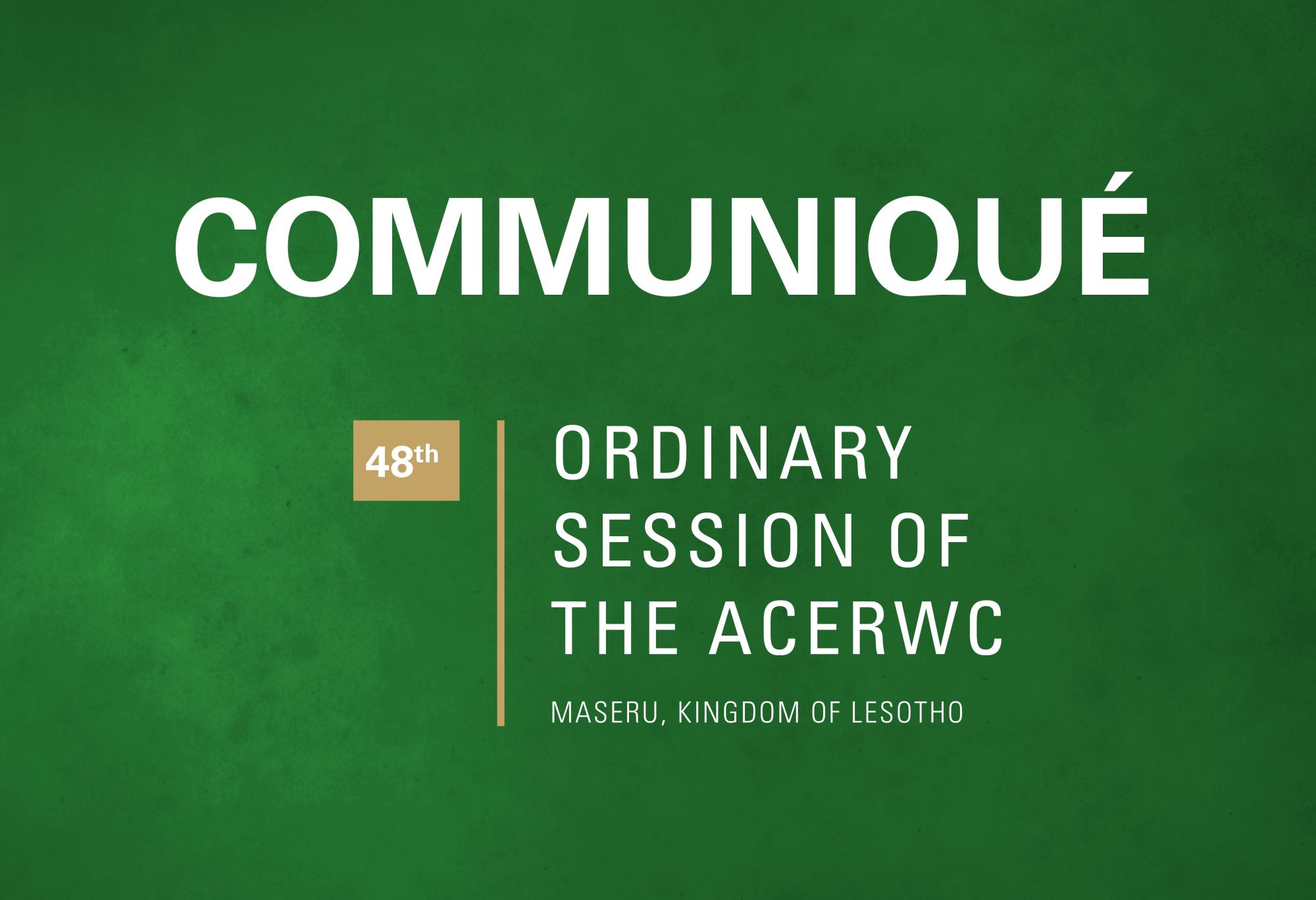 Communiqué 48th Ordinary Session of the ACERWC