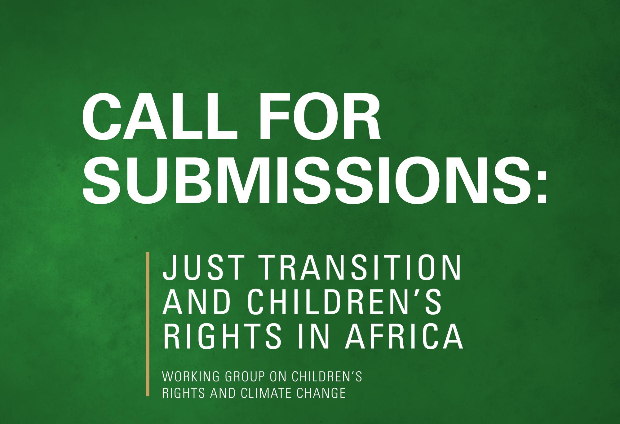 Just Transition and Children's Rights in Africa