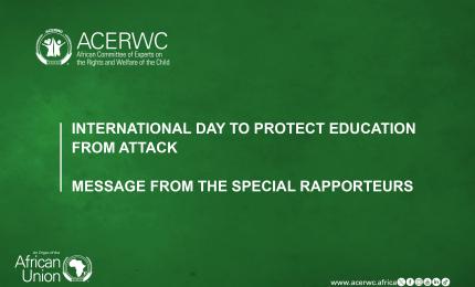 Message from the Special Rapporteurs on the International Day to Protect Education from Attack